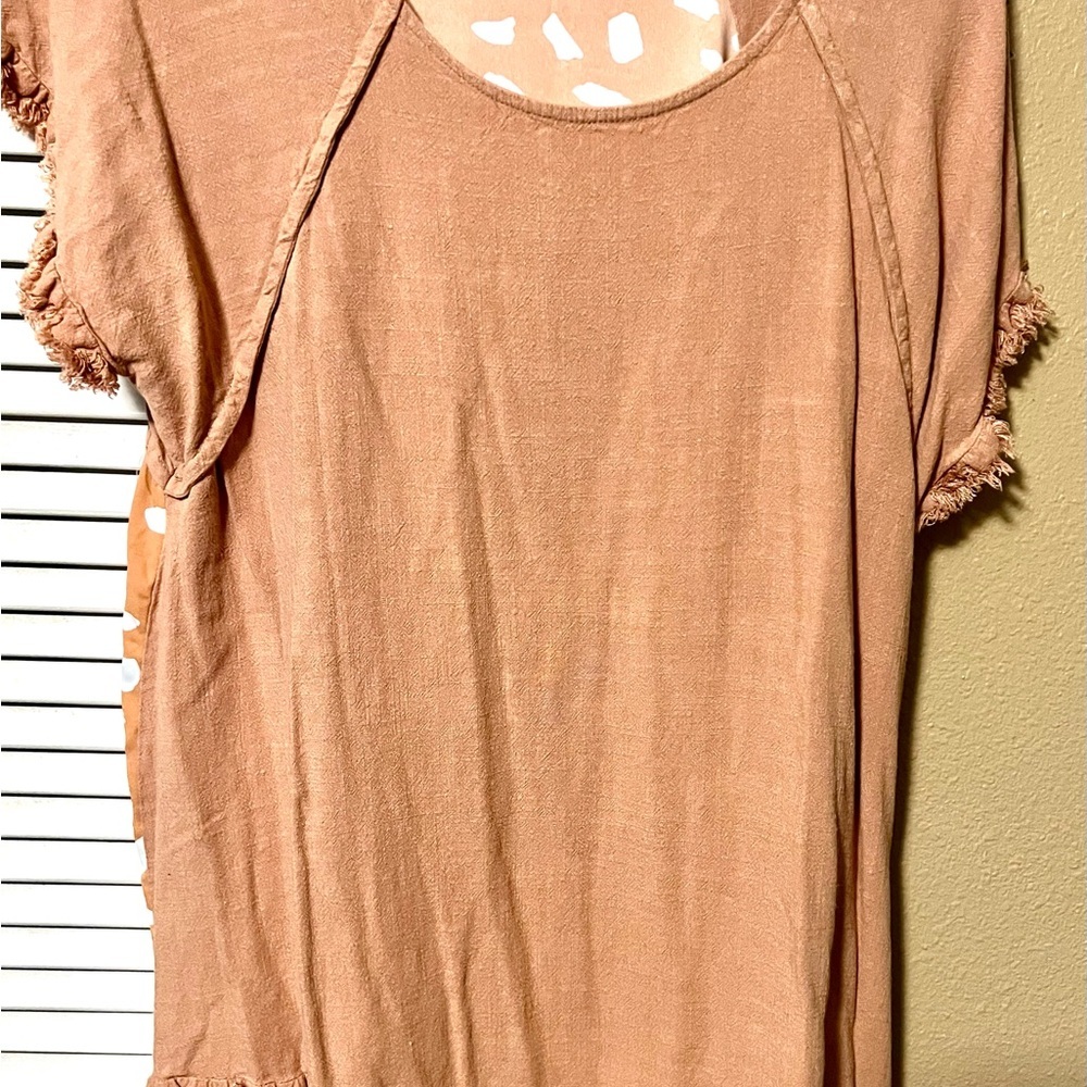 Umgee Orange Ruffled Blouse